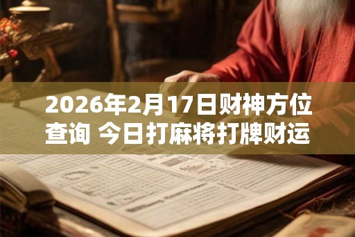 2026年2月17日财神方位查询 今日打麻将打牌财运方位