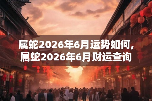 属蛇2026年6月运势如何,属蛇2026年6月财运查询