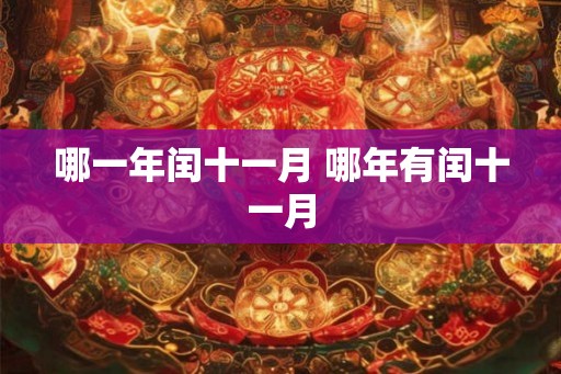 哪一年闰十一月 哪年有闰十一月