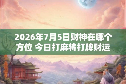 2026年7月5日财神在哪个方位 今日打麻将打牌财运方位！