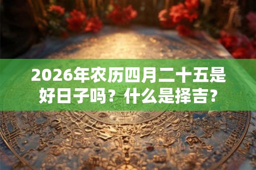 2026年农历四月二十五是好日子吗？什么是择吉？