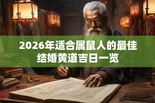 2026年适合属鼠人的最佳结婚黄道吉日一览