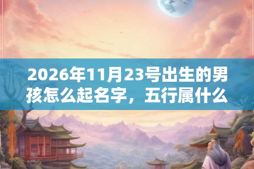 2026年11月23号出生的男孩怎么起名字，五行属什么