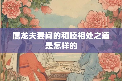属龙夫妻间的和睦相处之道是怎样的