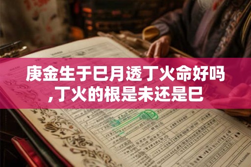 庚金生于巳月透丁火命好吗,丁火的根是未还是巳