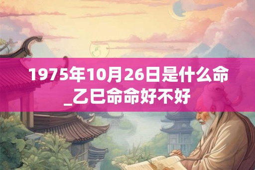 1975年10月26日是什么命_乙巳命命好不好