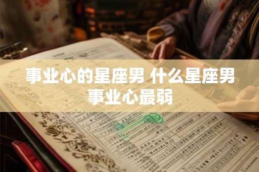 事业心的星座男 什么星座男事业心最弱
