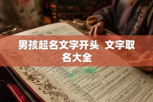 男孩起名文字开头 文字取名大全 男孩起名文字开头 文字取名大全