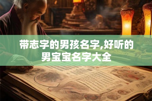 带志字的男孩名字,好听的男宝宝名字大全