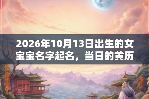 2026年10月13日出生的女宝宝名字起名，当日的黄历如何？