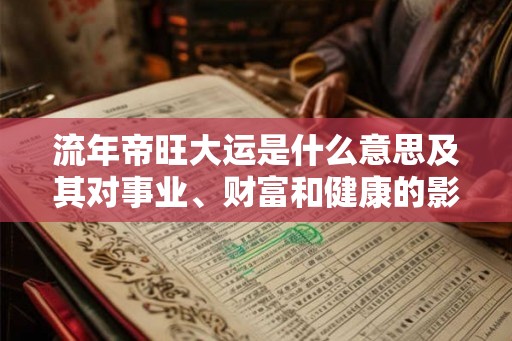 流年帝旺大运是什么意思及其对事业、财富和健康的影响