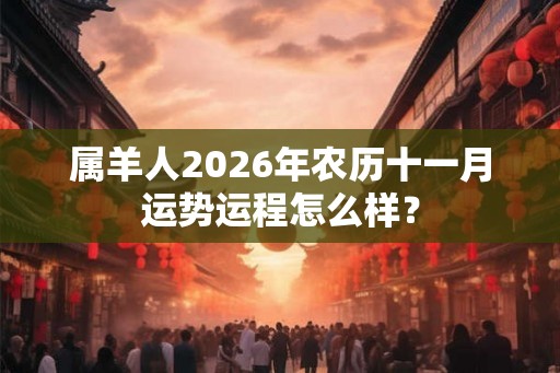 属羊人2026年农历十一月运势运程怎么样？