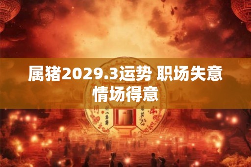 属猪2029.3运势 职场失意情场得意