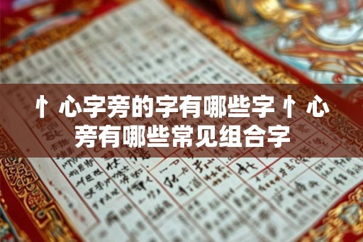 忄心字旁的字有哪些字 忄心旁有哪些常见组合字
