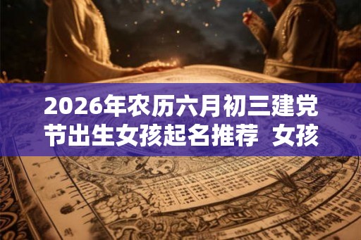 2026年农历六月初三建党节出生女孩起名推荐  女孩漂亮有涵养的名字