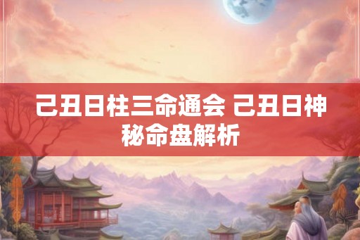 己丑日柱三命通会 己丑日神秘命盘解析