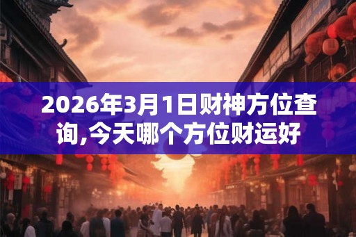 2026年3月1日财神方位查询,今天哪个方位财运好