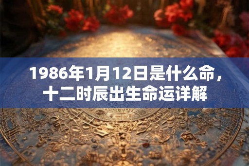 1986年1月12日是什么命，十二时辰出生命运详解