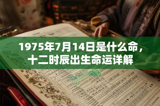 1975年7月14日是什么命，十二时辰出生命运详解