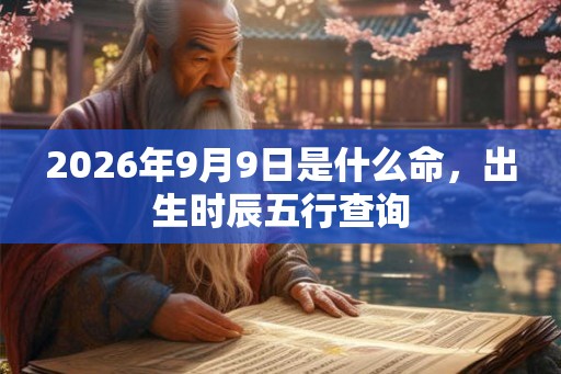 2026年9月9日是什么命，出生时辰五行查询
