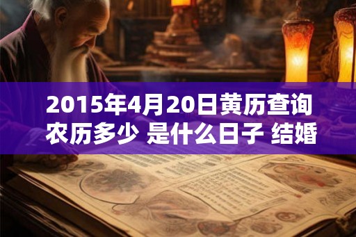 2015年4月20日黄历查询 农历多少 是什么日子 结婚吉时