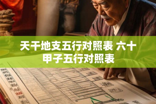 天干地支五行对照表 六十甲子五行对照表