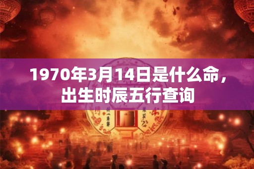 1970年3月14日是什么命，出生时辰五行查询