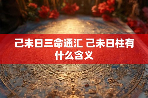 己未日三命通汇 己未日柱有什么含义