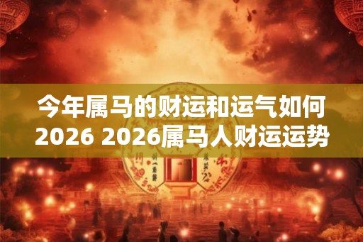 今年属马的财运和运气如何2026 2026属马人财运运势如何