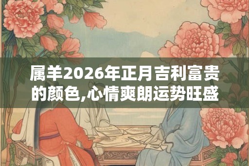 属羊2026年正月吉利富贵的颜色,心情爽朗运势旺盛