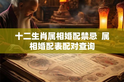 十二生肖属相婚配禁忌  属相婚配表配对查询