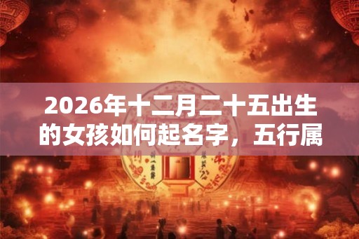 2026年十二月二十五出生的女孩如何起名字，五行属什么