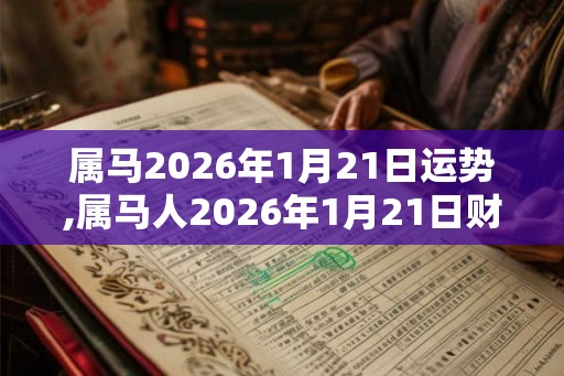 属马2026年1月21日运势,属马人2026年1月21日财运,生肖马2026年1月21日运势