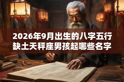 2026年9月出生的八字五行缺土天秤座男孩起哪些名字好 2026年9月出生的八字五行缺土天秤座男孩起哪些名字好
