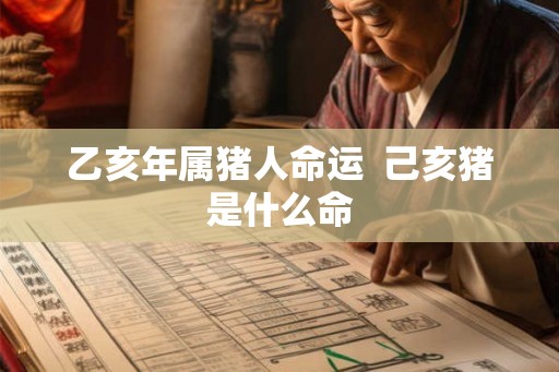 乙亥年属猪人命运  己亥猪是什么命