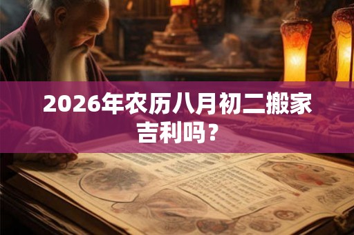 2026年农历八月初二搬家吉利吗？
