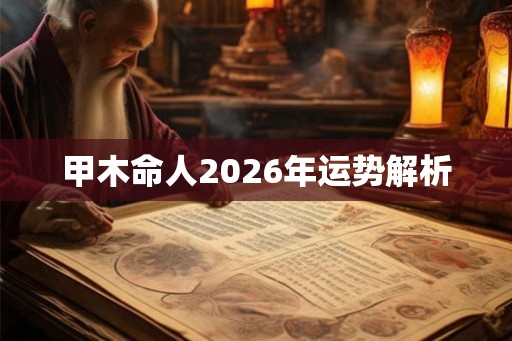 甲木命人2026年运势解析 甲木命人2026年运势解析