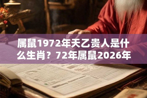 属鼠1972年天乙贵人是什么生肖？72年属鼠2026年的运程？