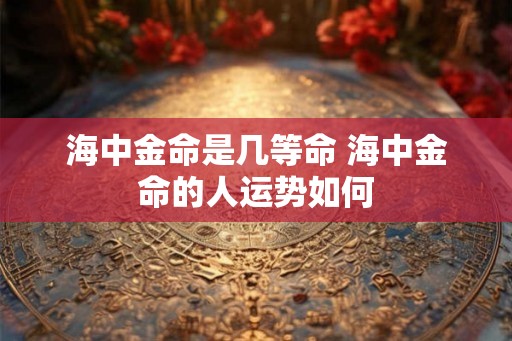 海中金命是几等命 海中金命的人运势如何
