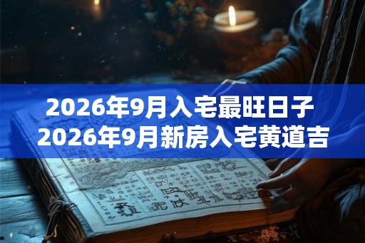 2026年9月入宅最旺日子 2026年9月新房入宅黄道吉日