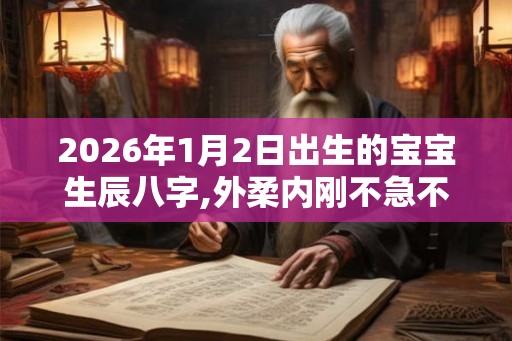 2026年1月2日出生的宝宝生辰八字,外柔内刚不急不躁 2026年1月2日出生的宝宝生辰八字,外柔内刚不急不躁