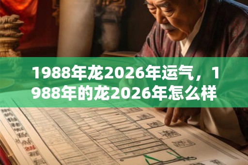 1988年龙2026年运气，1988年的龙2026年怎么样