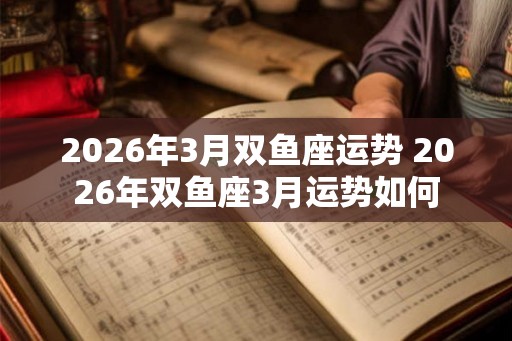 2026年3月双鱼座运势 2026年双鱼座3月运势如何