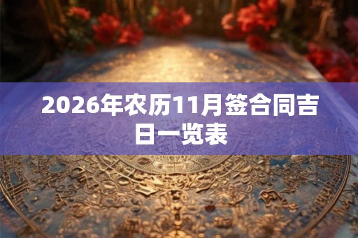 2026年农历11月签合同吉日一览表