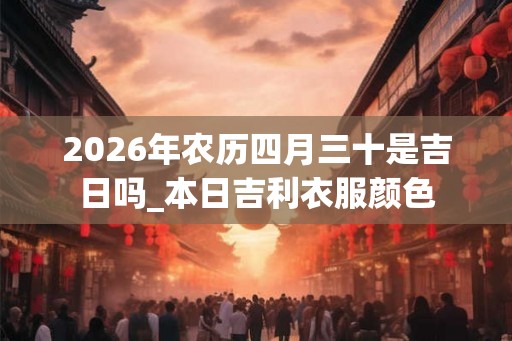 2026年农历四月三十是吉日吗_本日吉利衣服颜色 2026年农历四月三十是吉日吗_本日吉利衣服颜色