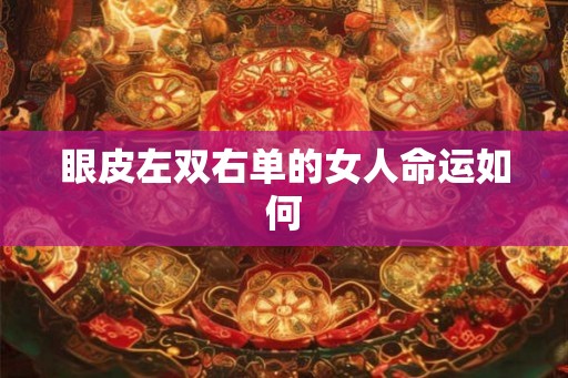 眼皮左双右单的女人命运如何