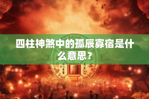 四柱神煞中的孤辰寡宿是什么意思？