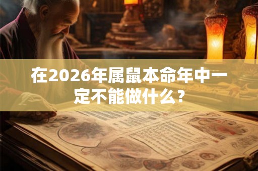 在2026年属鼠本命年中一定不能做什么？