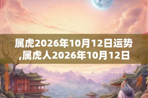 属虎2026年10月12日运势,属虎人2026年10月12日财运,生肖虎2026年10月12日运势