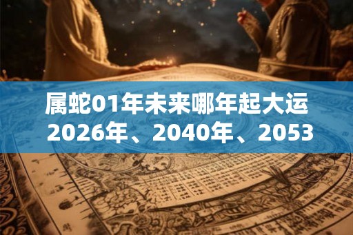 属蛇01年未来哪年起大运 2026年、2040年、2053年